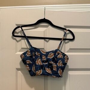 Traditional Printed Ruched Bralette Top